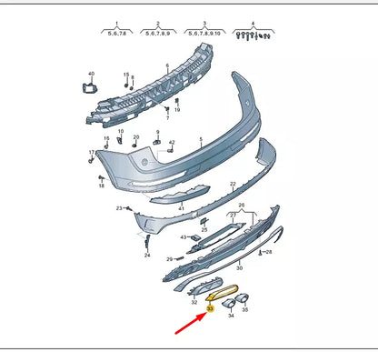 NEW AUDI Q5 FY REAR BUMPER LEFT SIDE TRIM 80A807833F2ZZ ORIGINAL