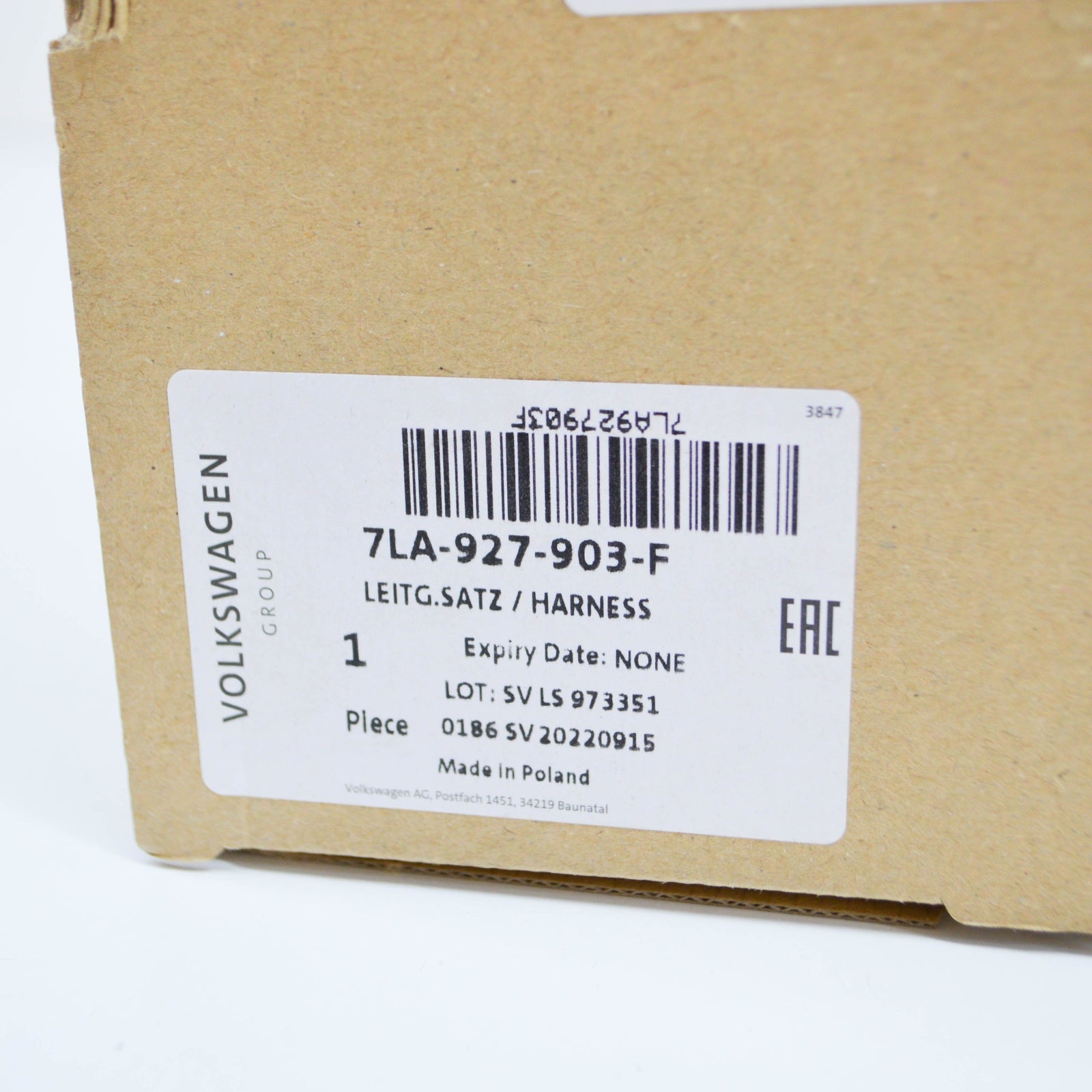 NEW VW TRANSPORTER T6 FRONT LEFT ABS SENSOR WIRING HARNESS 7LA927903F ORIGINAL