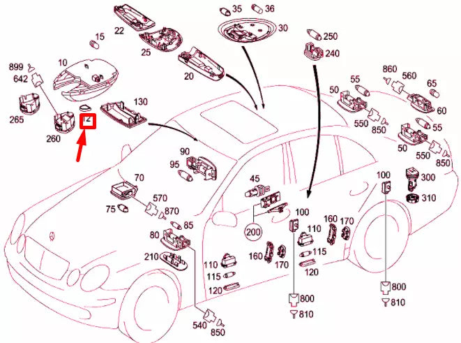 NEW MERCEDES-BENZ E W211 SLIDING ROOF SWITCH BLOCK A21182150587D43 ORIGINAL