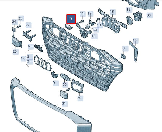 NEW AUDI RSQ8 4MN FRONT RADIATOR GRILLE CAP 4M8853140B9B9