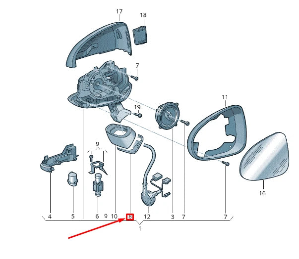 NEW VW TOUAREG 7P MK2 FRONT RIGHT WING MIRROR DAMPING 7P6857934