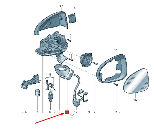 NEW VW TOUAREG 7P MK2 FRONT RIGHT WING MIRROR DAMPING 7P6857934