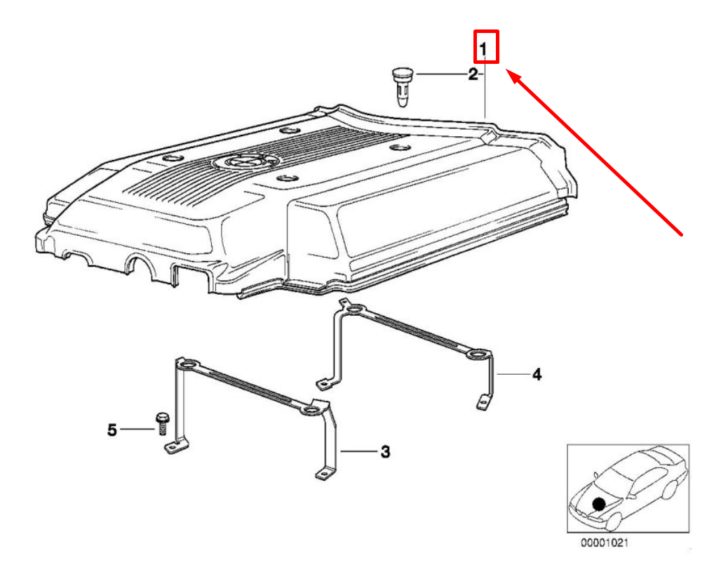 new bmw 5 e39 engine beauty cover 1435459 11611435459 original