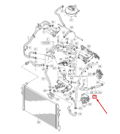 NEW VOLKSWAGEN GOLF MK7 ENGINE COOLANT HOSE 04L121064AQ