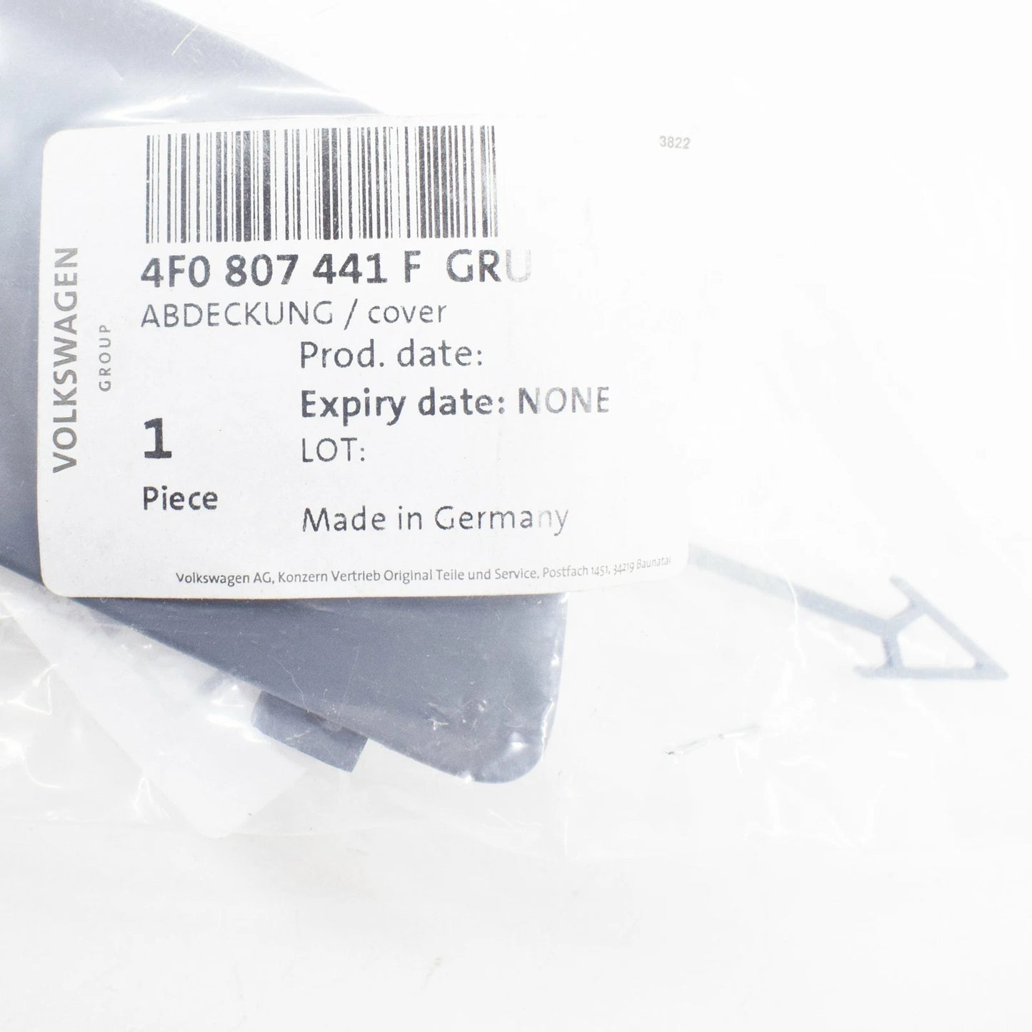 NEW AUDI A6 C6 FRONT BUMPER TOW HOOK EYE COVER 4F0807441FGRU 2009