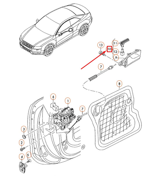 NEW AUDI A5 8T LEFT FRONT INNER DOOR ACTUATOR 8T0837019A6PS ORIGINAL