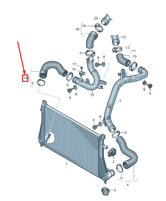 NEW AUDI Q3 F3 TURBOCHARGER INTERCOOLER PIPE 5QF145834