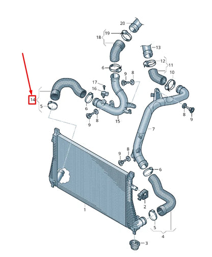 NEW AUDI Q3 F3 TURBOCHARGER INTERCOOLER PIPE 5QF145834