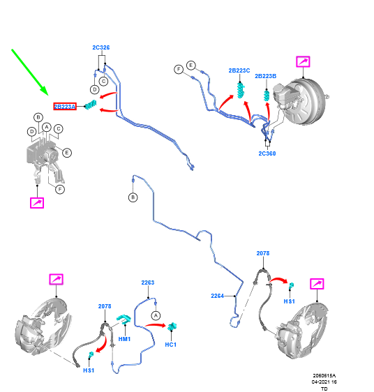 new ford kuga mk3 front brake pipe clip 2347007 lx61-2b223-ea original