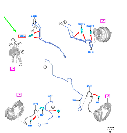 new ford kuga mk3 front brake pipe clip 2347007 lx61-2b223-ea original