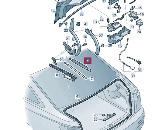 NEW AUDI A6 C8 RIGHT TRUNK GAS SPRING 4K5827665 ORIGINAL