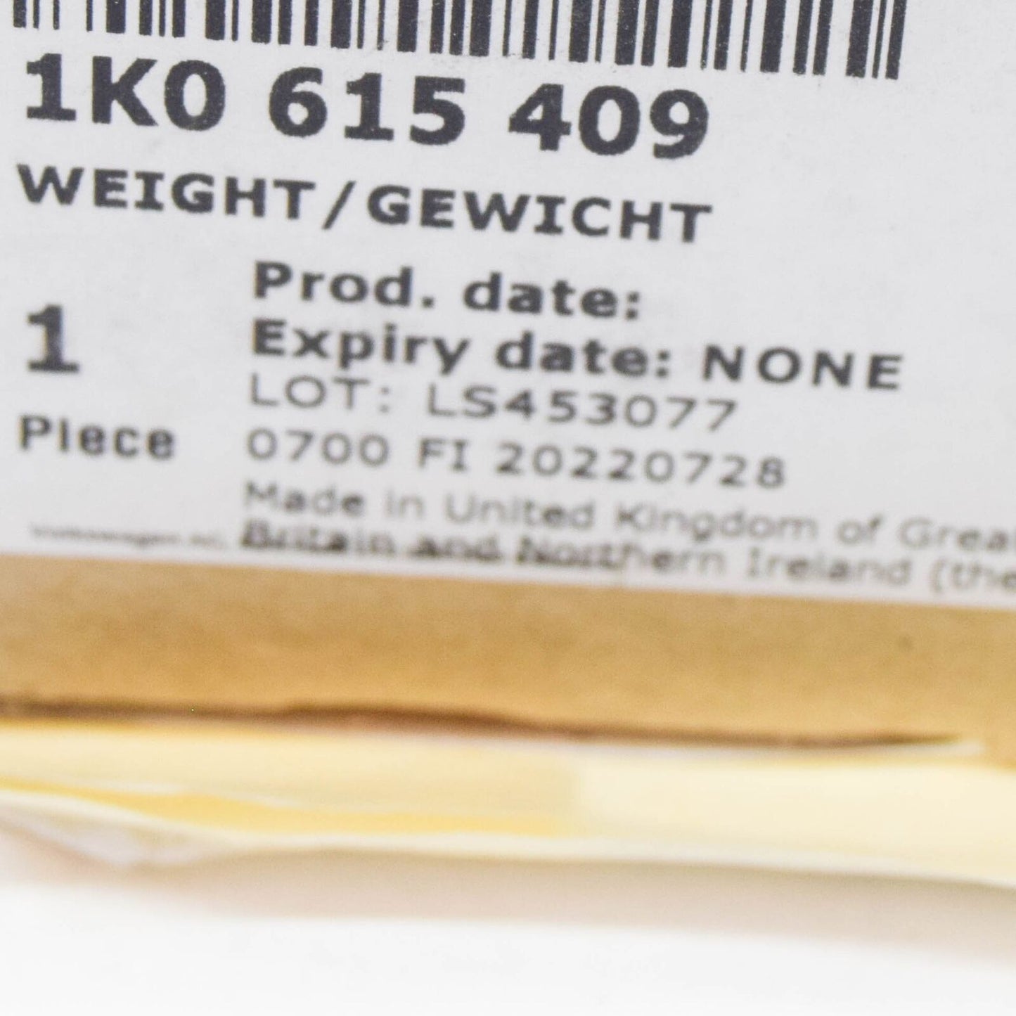 NEW VOLKSWAGEN PASSAT B6 FRONT WHEEL BALANCE WEIGHT 1K0615409 ORIGINAL