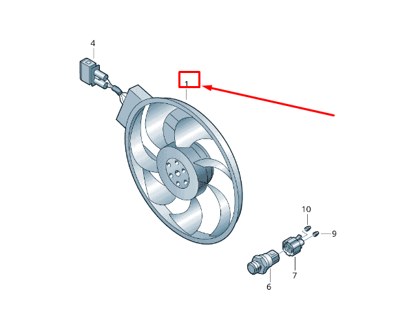 new vw phaeton 3d right engine radiator fan 3d0959453g original