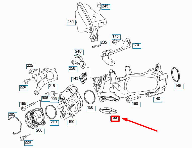 NEW MERCEDES-BENZ ML W164 CHANGE-OVER FLAP GASKET A6421410080 ORIGINAL