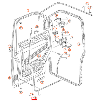 NEW VOLKSWAGEN TRANSPORTER T5 FRONT LEFT OUTER DOOR SEAL 7H0837671 ORIGINAL