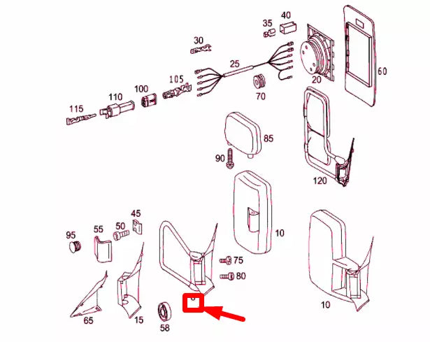 NEW MB SPRINTER W903 FRONT RIGHT DOOR MIRROR BRACKET LHD A0018116214