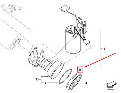 new bmw z4 roadster e85 fuel pump tank seal 16116760135 6760135 original