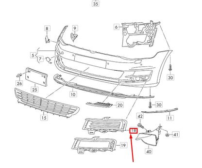 NEW VW GOLF MK7 FRONT BUMPER LEFT VENT GRILLE 5G0807027041 ORIGINAL