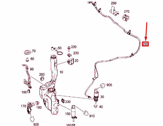 NEW MERCEDES-BENZ E W212 WASHER SYSTEM HOSE LHD A2128600792 ORIGINAL