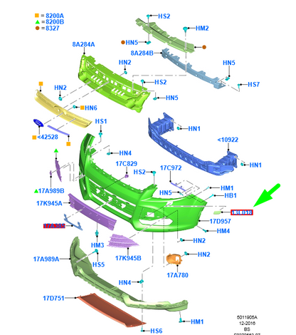new ford kuga c520 mk2 right side headlight washer cover cap 1835777 original
