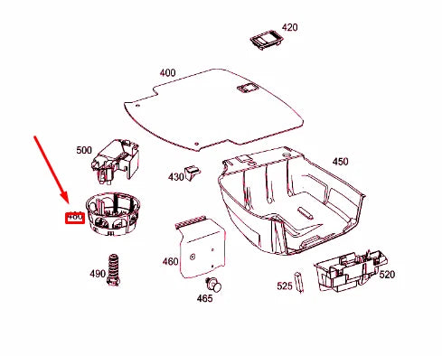 NEW MERCEDES-BENZ C W204 SPARE WHEEL BRACKET SHELL A2048980007 ORIGINAL