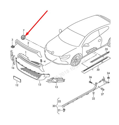 NEW VOLKSWAGEN SCIROCCO BONNET HOOD CHROME BADGE EMBLEM 1K8853600B739