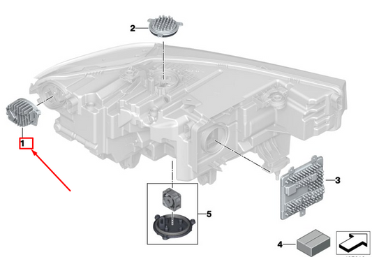 new bmw x7 g07 right turn signal led lights control unit 63119466176 original