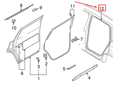 new audi q7 4l rear inner door seal 4l0833721a original