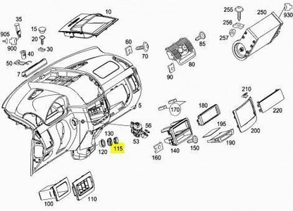 NEW MERCEDES-BENZ C-CLASS W204 IGNITION KEY CHROME TRIM RING A9066800065