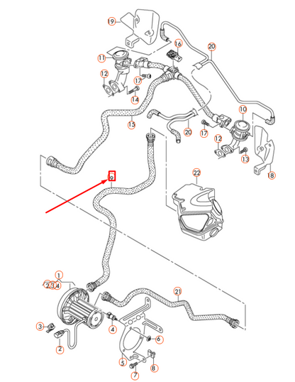 NEW AUDI A4 B8 SECONDARY AIR INJECTION PUMP CONNECTING PIPE 8T0133817D ORIGINAL