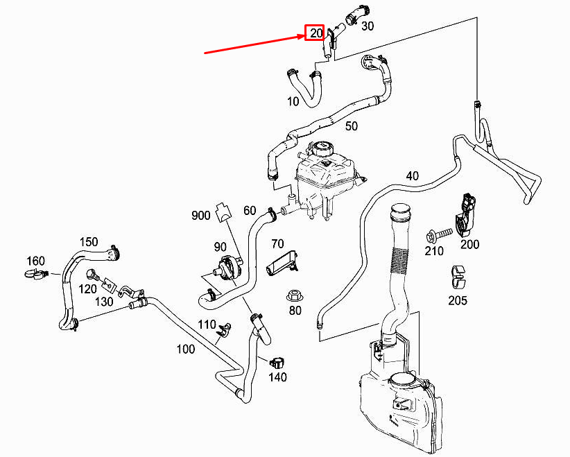 NEW MERCEDES-BENZ GLE W166 HOT WATER HOSE CONNECTION FITTING A1669971559
