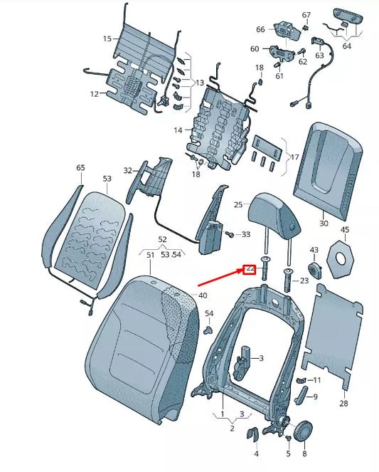 NEW VW TOUAREG 7P FRONT RIGHT HEAD RESTRAINT ADJ. GUIDE 1K0881920N3G4