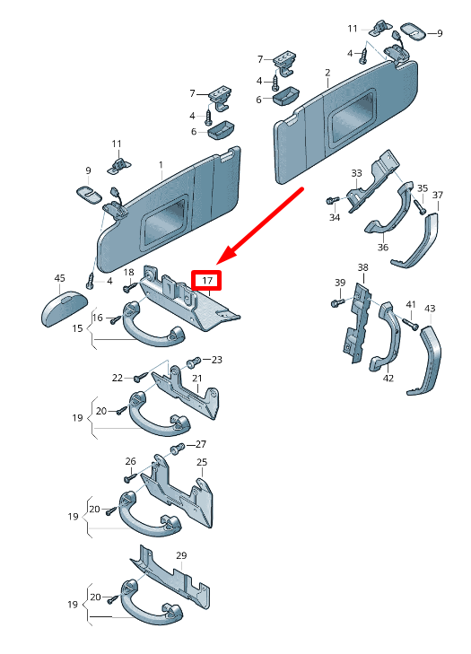 NEW VW TRANSPORTER T5 FRONT LEFT ROOF GRAB HANDLE BRACKET 7E5858687 GEN ORIGINAL