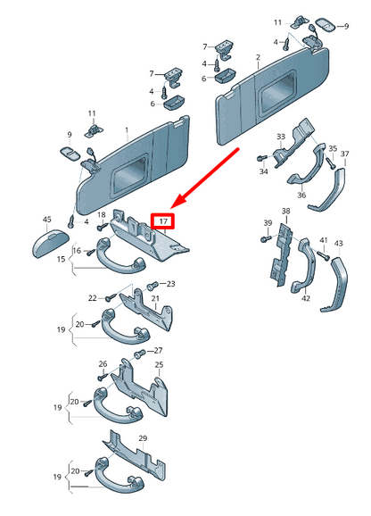NEW VW TRANSPORTER T5 FRONT LEFT ROOF GRAB HANDLE BRACKET 7E5858687 GEN ORIGINAL