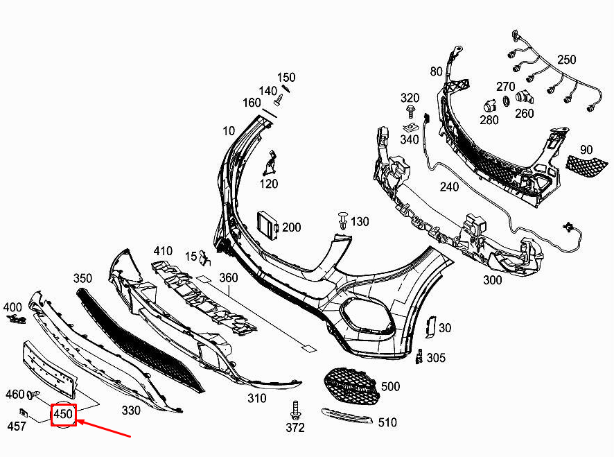 NEW MERCEDES-BENZ GLE COUPE C292 FRONT LICENSE PLATE HOLDER A2928800244 ORIGINAL