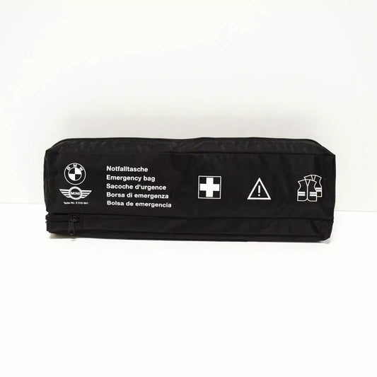 BMW MINI FIRST AID EMERGENCY KIT BAG WITH WARNING VESTS 2210667 NEW