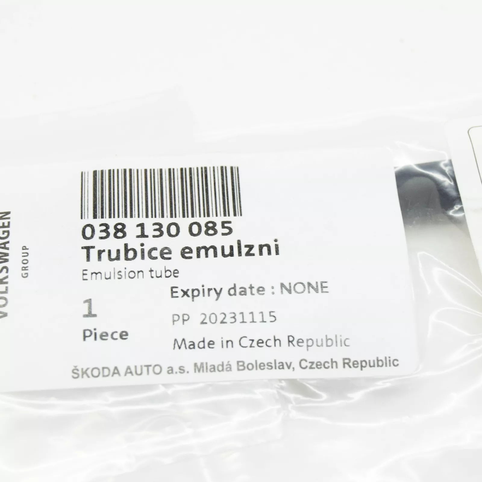 NEW SKODA FABIA MK2 EMULSION TUBE 038130085 ORIGINAL