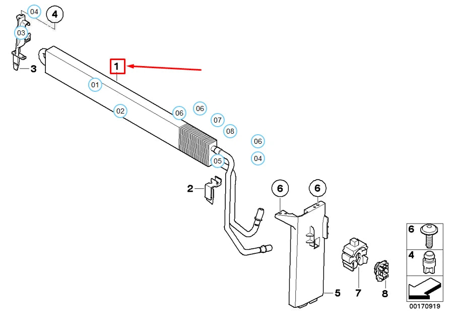 NEW BMW X5 E70 POWER STEERING OIL COOLER 17218515777 8515777 ORIGINAL