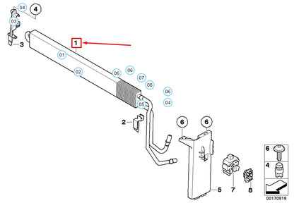 NEW BMW X5 E70 POWER STEERING OIL COOLER 17218515777 8515777 ORIGINAL