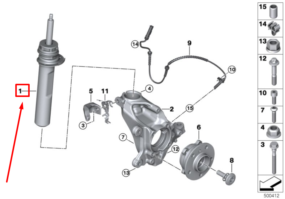 new mini countryman f60 front left shock absorber 6867209 31316867209 original