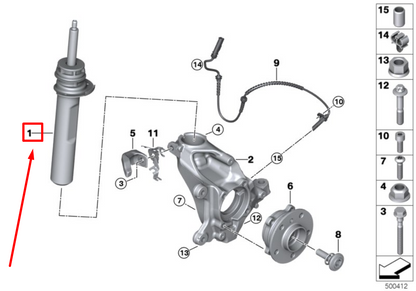 new mini countryman f60 front left shock absorber 6867209 31316867209 original