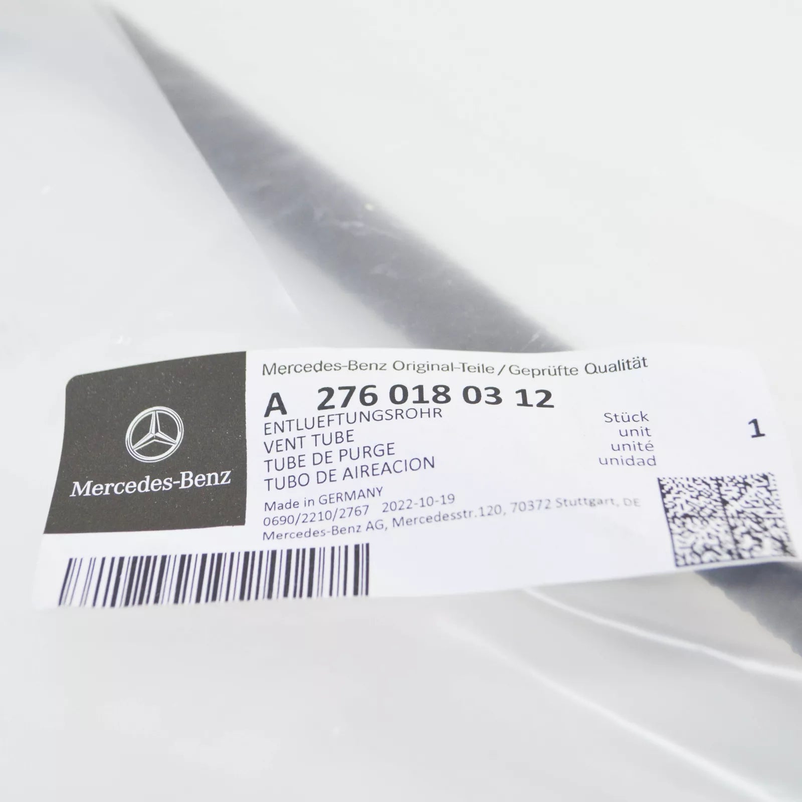 NEW MB ML W166 ENGINE CRANKCASE BREATHER CONNECTOR A2760180312 ORIGINAL