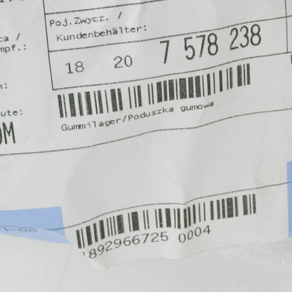 NEW BMW 1 E81 REAR EXHAUST SYSTEM RUBBER MOUNTING 18207578238 ORIGINAL