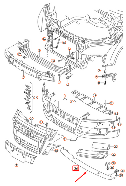 new audi tt 8j front bumper lower spoiler lip 8j0807110fgru 2014 original