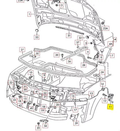 NEW AUDI A8 2004-2010 BONNET RELEASE HANDLE LHD BLACK 4E1823533E4PK