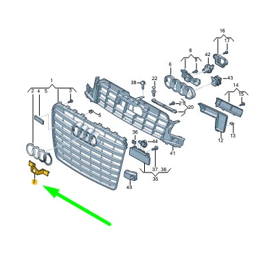 NEW AUDI A8 4H RADIATOR GRILLE CAMERA COVER CAP 4H0853140ET94