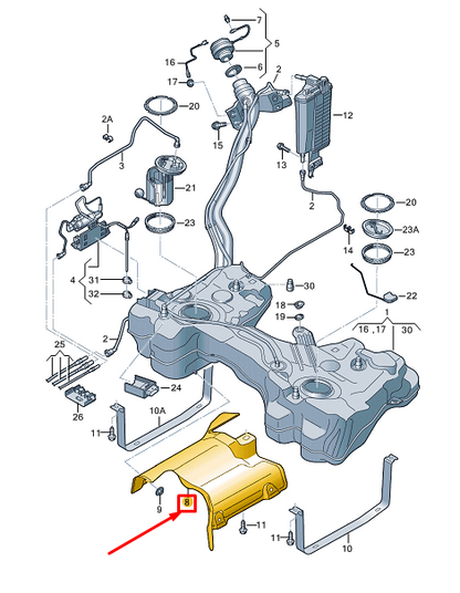 new vw golf cd mk8 fuel tank heat shield plate 5wa201307b original