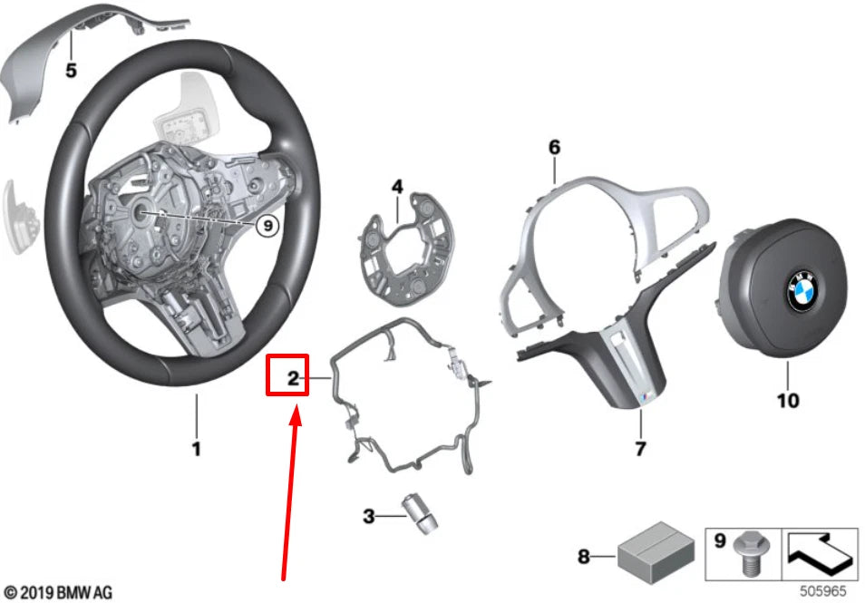NEW BMW 3 G20, G28 STEERING WHEEL CONNECTING LINE 32308746685 8746685 ORIGINAL
