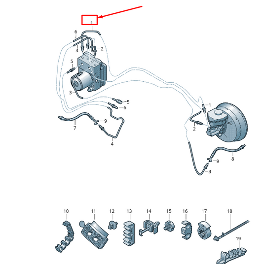 NEW VW TOUAREG 7P MK2 FRONT HYDRAULICS BRAKE PIPE RHD 7P0614741G ORIGINAL