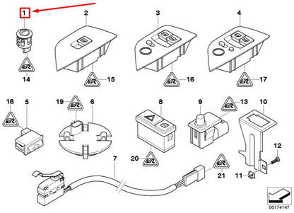 NEW BMW Z4 ROADSTER E85 SPORT SWITCH 6915010 61316915010 ORIGINAL